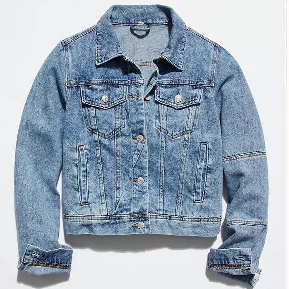 Free People Rumors Cropped Jean Jacket XS - Picture 6 of 16